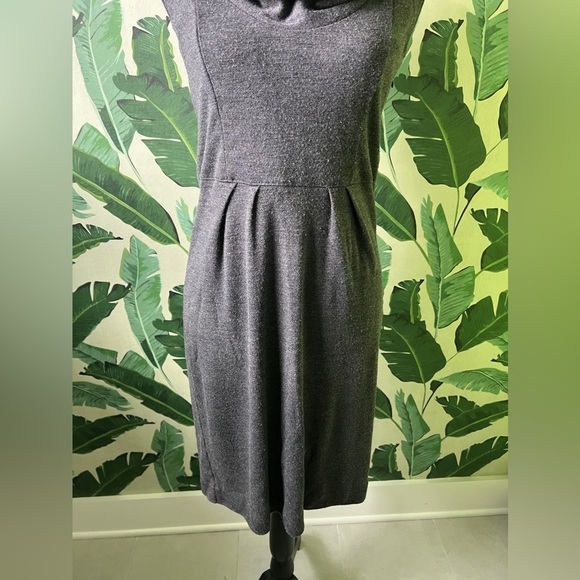 Ann Taylor Womens charcoal gray cowl neck shift wool blend dress 8 - Picture 5 of 12